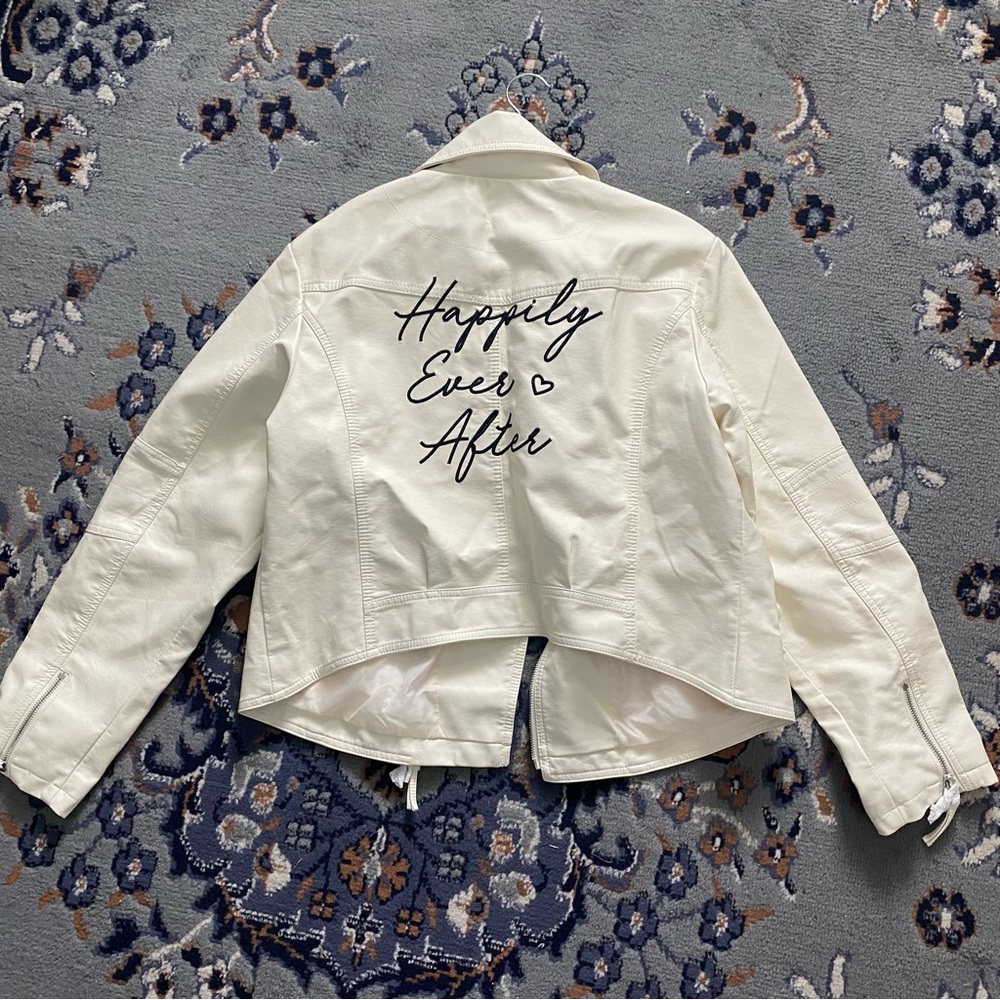 David's Bridal Cream Leather Jacket - Picture 7 of 7